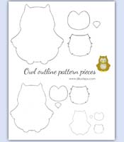 Owl outline pattern drawing templates