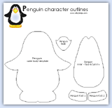 Penguin character templates- click to open image in a new window