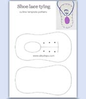 Preschool shoe lace tying outline template pattern