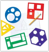 Shape drawing, scribing markmaking templates