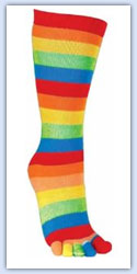 Stripey socks to add interest to children's sand play