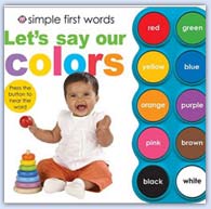 Colour words on interactive button pressing book