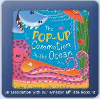 Commotion in the ocean pop up book for hospital distraction work and children's engagement