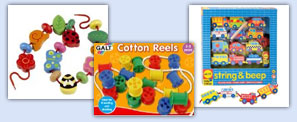 use stacking and threading to help distract childrens attention from worrying or concerning medical procedures