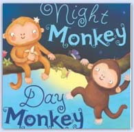 Day monkey, night monkey explore what each ends of the day mean to each of them and waht happens when the line between them is crossed ..