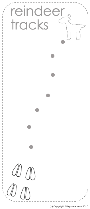 Mark making sheet for caribou reindeer tracks
