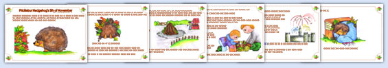 Pricklebur hedgehog story for the 5th of November