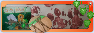 Lions, paws, leaves, numbers, threading and paint..